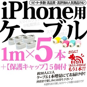 iPhone充電器 ライトニングケーブル 5本 1m 純正品質 Apple アップル 純正品質 充電ケーブル USBケーブル タイプA TypeA オマケ付 人気 