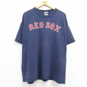 XL/古着 リー Lee 半袖 ビンテージ Tシャツ メンズ 00s MLB ボストンレッドソックス 松坂大輔 18 大きいサイズ コットン クルーネック