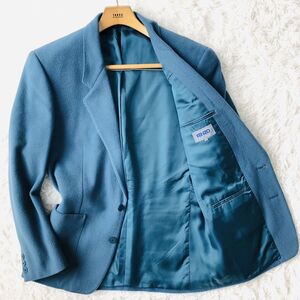 ケンゾー　【KENZO】 　テーラードジャケット　ブルー　L 　総裏　毛　カシミヤ　ナイロン　メンズ　ブレザー　85