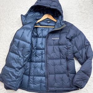 【美品Lサイズ相当!!!】montbell Neige Down Parka ネージュ ダウン パーカー EX800 ダウンジャケット アウトドア ネイビー メンズ 