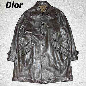 Christian Dior Monsieur 80s 90s ラムレザー ステンカラーコート 鐘紡 軽量 リアルレザー 