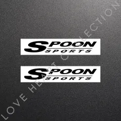 超高品質☆SPOON SPORTS　スプーン スポーツ　カッティングステッカー　ブラック　2枚　縦24mm×横150mm　すぷーん すぽーつ　|　ロゴ　|　デカール　|　切り文字　|　切文字　|　新品　|　未使用　|　送料無料　|　匿名配送　｜　本舗