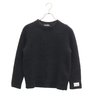 RAF SIMONS ラフシモンズ 22AW Mohair Sweater クルーネック モヘアニットセーター 222-844-53001-0099 ブラック