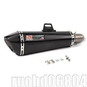 超得★【ステンレス製 カーボン調×ブラックエンド：全長470mm】【50.8mm】汎用サイレンサー スリップオン スーパーシェルパ