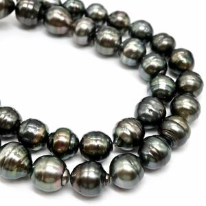 ◆南洋黒蝶真珠ネックレス◆S 約52.4g 約44.0cm 約8.0-11.5mm珠 pearl パール necklace DF5/EA0