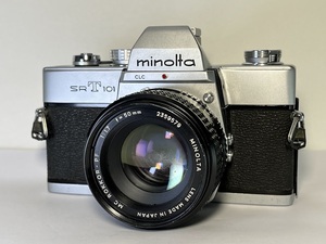 ★良品★ ミノルタ MINOLTA SRT 101 ボディ+ MC ROKKOR-PF 50mm F1.7 ★シャッター全速、セルフタイマー、露出計OK★ #1101-18