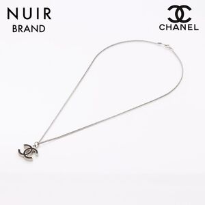 シャネル CHANEL ネックレス ココマーク シルバー×ブラック