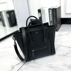 新ロゴ　CELINE　セリーヌ　ラゲージ　ナノショッパー　ブラック