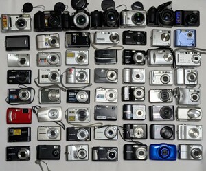 デジタルカメラ 50台以上 まとめ売り 56台 デジカメ コンデジ 現状未確認中古品 SONY/OLYMPUS/Nikon/Kodak/Pentax/Panasonic 他