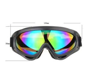 タクティカルゴーグル（レインボー）サバゲー スポーツ 目保護 バイク UVカット 眼 目 メガネ スノボー スキー ウィンタースポーツ 