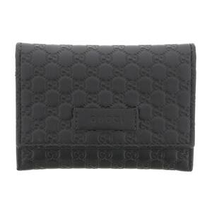 GUCCI グッチ 小物 名刺入れ/カードケース 544030 Black leather マイクログッチシマ カードケース