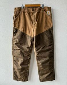 80s USA製 Carhartt ダブルニー ハンティング パンツ 38 ダック ナイロン カーハート ビンテージ