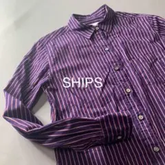 D858【美品】SHIPS ストライプシャツ チェックシャツ