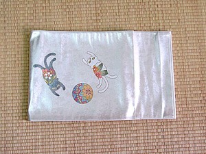 きもの天国・リユース・未使用・猫の柄の袋帯※7009