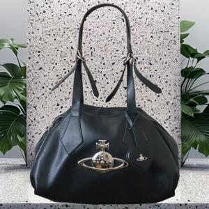 【極美品】Vivienne Westwood/ヴィヴィアンウエストウッド ボストンバッグ トートバッグ ハンドバッグ レザー ビッグオーブ オーヴヤスミン