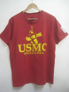 一点物!! HOUSTON ヒューストン ミリタリープリント Tシャツ USMC 良柄 サイズ LARGE