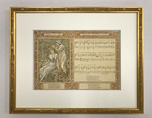 【特価】　≪　　ウォルター　クレイン　　≫　 オリジナルリトグラフ【石版画】　　PAN PIPES 　Ⅷ　　1883年　　WALTER CRANE