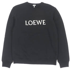 美品□LOEWE ロエベ H526Y24J26 ロゴエンブロイダリー レギュラーフィット トレーナー スウェットシャツ ブラック S 正規品 メンズ