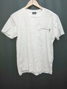 ◇ DIESEL ディーゼル ジップポケット ロゴ 半袖 Tシャツ カットソー サイズS ホワイト メンズ P