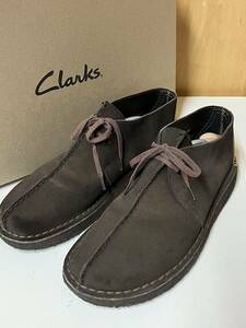 綺麗 Clarks クラークス デザートトレック スエードレザーブーツ 茶 サイズ7.5 箱付き