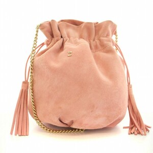 レペット PETIT AIR LEATHER BAG プチエアーレザーバッグ ショルダーバッグ 巾着 スエード チェーン フリンジ ロゴ ピンク M0606CVVAT