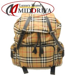 BURBERRY バーバリー バックパック 8005141 リュック ヴィンテージチェック ナイロンxレザー ベージュ/251910【中古】