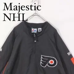 マジェスティック　NHL　フライヤーズ　ナイロンプルオーバー　ハーフジップXXL