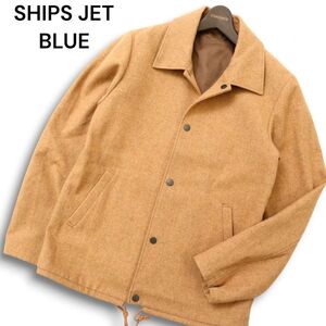 SHIPS JET BLUE シップス 秋冬★ メルトン ウール スナップ ブルゾン コーチ ジャケット Sz.M メンズ　C4T09743_A#N