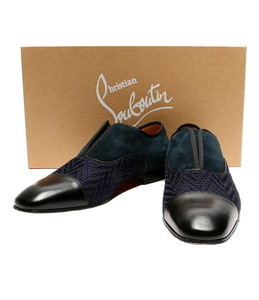 Christian Louboutin straight tip mesh loafer クリスチャンルブタン ストレートチップ メッシュ ローファー ネイビー サイズ40