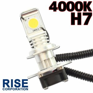 CREE製 バイク用 H7 LED ヘッドライト フォグランプ 4000K 4000ケルビン 1灯分 冷却ファン付き 高性能デジタルコントローラー 12V・24V用