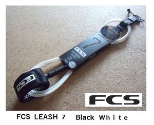 送料無料（一部除く）▲ FCS ALL ROUND Leash 7ft　WHITE/BLACK (新品)リーシュコード