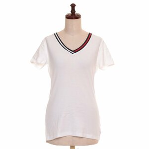 ◇512060 TOMMY HILFIGER トミーヒルフィガー ◇半袖Tシャツ VネックT サイズS レディース ホワイト