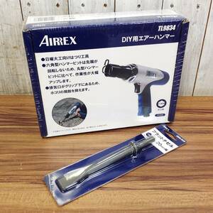 【TH-2965】未開封 AIRREX アネスト岩田 DIY用エアーハンマー TL9834 & フラットチゼル CHPA-FC20 2点セット