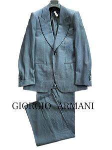 極上美品！破格値から出品スタート 最上級 ジョルジオ アルマーニ GIORGIO ARMANI スーツ 46サイズ シルバーグレー ファーストライン♪