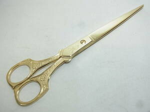 ★NIKKY はさみ NO.702 SCISSORS 日本利器工業 ペーパーカッター 彫金柄 鋏 ハサミ 文房具 レトロ ビンテージ 中古 USED 現状 60