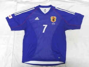 r1_9246r ★定形外 配送★ サッカー 日本代表 2002 ホーム #7 中田英寿選手 半袖ユニフォームシャツ Lサイズ アディダス製