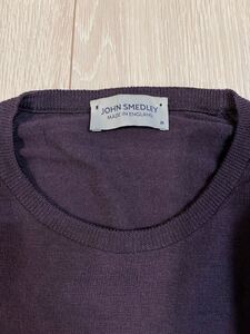 JohnSmedley ジョンスメドレー パープル 長袖クルーネックニットセーター サイズM