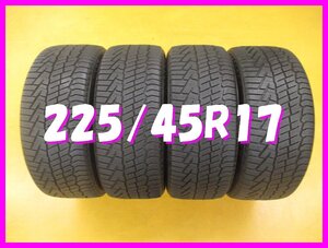 ◆送料無料 A2s◆　8分山　スタッドレス　225/45R17　94T　コンチンネンタル　NorthContact NC6　冬４本　※2019年製