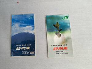 JR東日本長野支社　時刻表2冊　昭和62年4月・63年3月