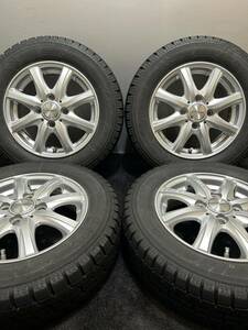 155/70R13 TOYO/OBSERVE GARIT GIZ 19年製 MACBES MB8 13インチ 4J ＋42 100 4H スタッドレス バリ山 4本