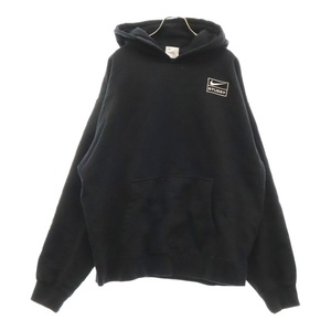 STUSSY ステューシー ×NIKE NRG WASHED HOODIE ナイキ プルオーバー スウェットパーカーブラック DN4028-010