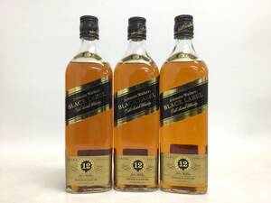 ウイスキー whisky ジョニーウォーカー ブラックラベル 12年 黒キャップ ３本セット 750ml 43% 重量番号:6(RW12)