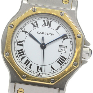 カルティエ CARTIER サントスオクタゴンLM YGベゼル デイト 自動巻き メンズ _834973