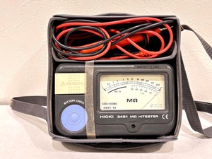 ｍ312 ★１円～中古品/現状品/動作未確認【日置電機】◆HIKOKI 3451MΩ HiTESTER 絶縁抵抗計◆ケース付き テストプローブ 測定器