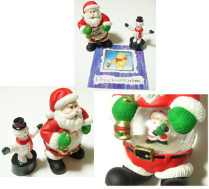 LONDON にて購入 クリスマス サンタ スノードーム/ スノーマン/ プーさん/ Xmas カード/ Phoo/ ENGLAND/ 英国 / イギリス /UK