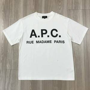 EDIFICE A.P.C. APC BIG LOGO PARIS WHITE XS エディフィス アーペーセー 別注 コラボ オーバー サイズ ロゴ プリント メンズ 半袖 Tシャツ