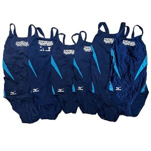 35【整理品リサイクル】MIZUNOセントラルスポーツ専用6枚セット女子競泳水着(120～140)★オープンバック★濃紺ネイビー