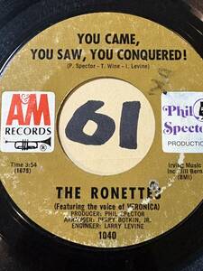 試聴 THE RONETTES YOU CAME, YOU SAW, YOU CONQUERED! EX ウォール・オブ・サウンド 