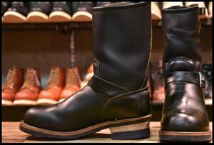 【8D 良品 PT91プリント】レッドウィング 2268 エンジニア 黒 ブラッククローム スチールトゥ プルオン ブーツ redwing HOPESMORE