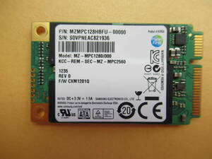 ♪♪ 【即決】SAMSUNG MSATA SSD 128GB MZ-MPC1280/000♪♪使用時間:16129H♪♪